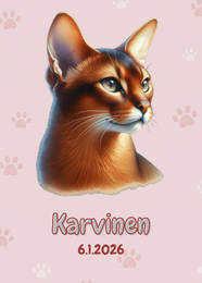 R&auml;&auml;t&auml;l&ouml;it&auml;v&auml; Abessinialainen kissa juliste