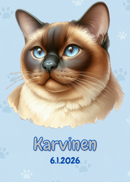 R&auml;&auml;t&auml;l&ouml;it&auml;v&auml; Siamilainen kissa juliste