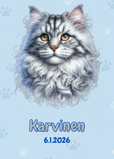 R&auml;&auml;t&auml;l&ouml;it&auml;v&auml; Maine coon kissa-juliste