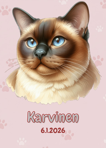 R&auml;&auml;t&auml;l&ouml;it&auml;v&auml; Siamilainen kissa juliste